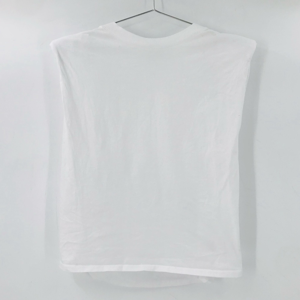 Babaton Cap Sleeve Shoulder Pad Tee White Size Small